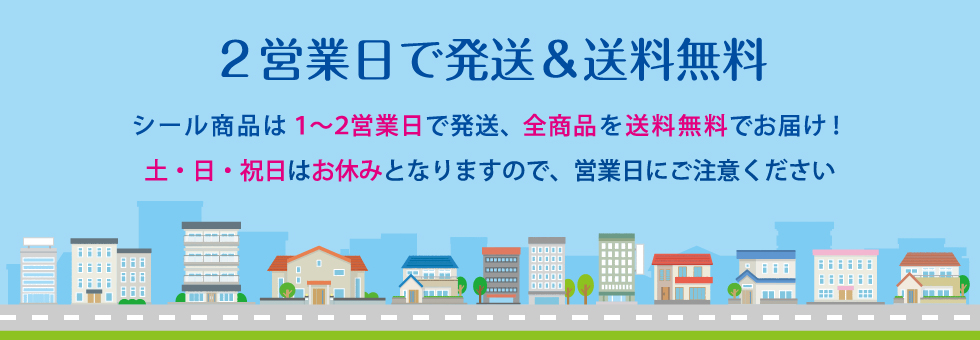 2営業日で発送＆送料無料 土・日・祝日はお休みになりますので営業日にご注意ください